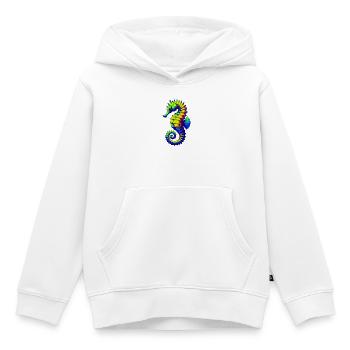 Hippocampe - Sweat Premium à capuche enfant bio - blanc - Devant - AI Model Kid Female (0cm)