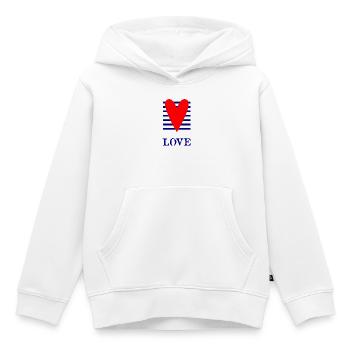 MOM. MOTHER'S DAY. HEART. FEAST. HAPPY BIRTHDAY - Kids Premium Organic Hoodie - white - Front - AI Model Kid Female (0cm)