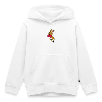 Kangourou - Sweat Premium à capuche enfant bio - blanc - Devant - AI Model Kid Female (0cm)