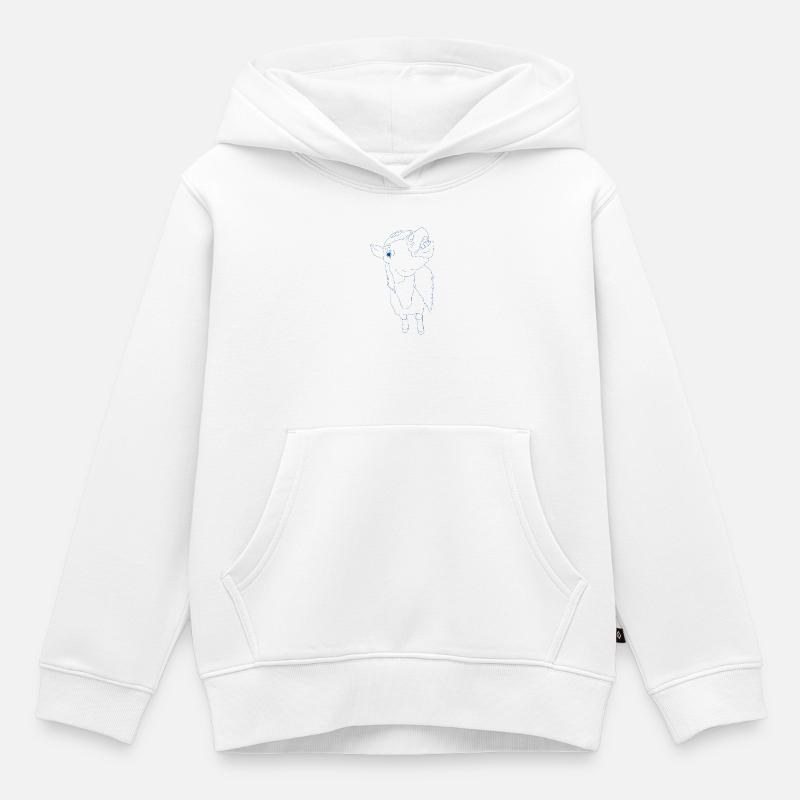 Drôle de cheval avec la gueule ouverte - Sweat Premium à capuche enfant bio - blanc