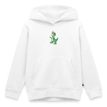Green Dino Dragon Friend Adventure - Kids Premium Organic Hoodie - white - Front - AI Model Kid Female (0cm)