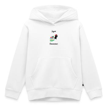 50. 50 ANS. 50e ANNIVERSAIRE. ANNIVERSAIRE 50 ANS. - Sweat Premium à capuche enfant bio - blanc - Devant - AI Model Kid Female (0cm)