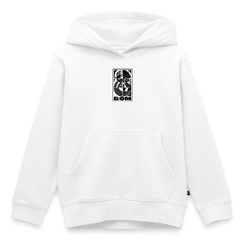 Logo - long, négatif - Sweat Premium à capuche enfant bio - blanc - Devant - AI Model Kid Female (0cm)