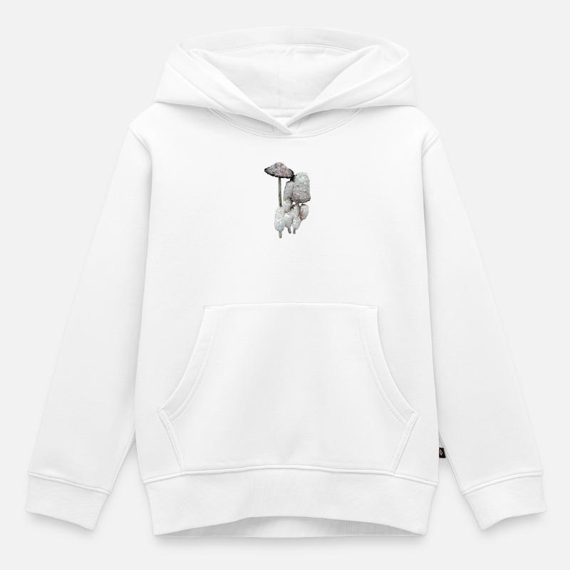 Champignons de la forêt hirsute - Sweat Premium à capuche enfant bio - blanc