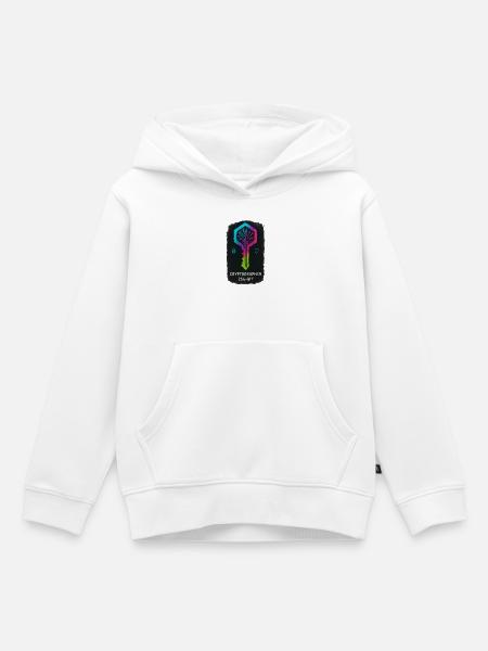 256-Bit-Cybersicherheitskryptograph - Kinder Premium Organic Hoodie - Weiß
