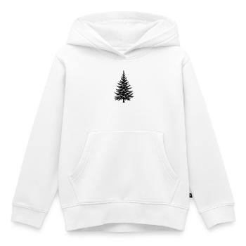 Vecteur épicéa, sapin et conifères - Sweat Premium à capuche enfant bio - blanc - Devant - AI Model Kid Female (0cm)