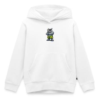 Nashornmit Hibiskus Shorts - Kinder Premium Organic Hoodie - Weiß - Vorne - AI Model Kid Female (0cm)
