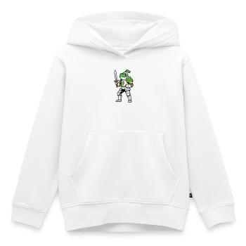 Frog Knight - Kids Premium Organic Hoodie - white - Front - AI Model Kid Female (0cm)