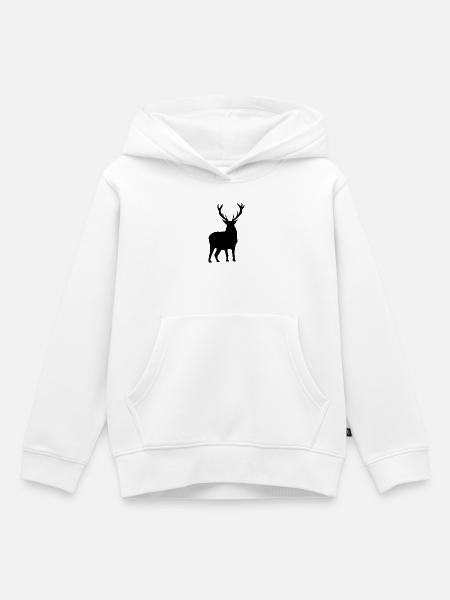 Hirsch - Kinder Premium Organic Hoodie - Weiß