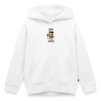 Kaffeejunkie Becher Cartoon - Kinder Premium Organic Hoodie - Weiß - Vorne - AI Model Kid Female (0cm)
