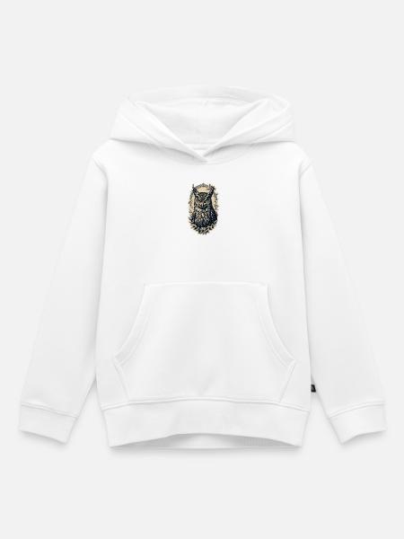 Edle Waldohreule - Kinder Premium Organic Hoodie - Weiß
