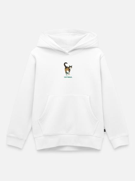 Katzenspaziergang. - Kinder Premium Organic Hoodie - Weiß