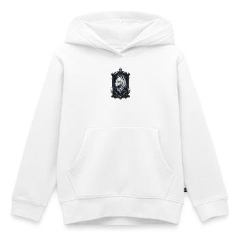 Blason du Loup de Givre – Bouclier du Loup - Sweat Premium à capuche enfant bio - blanc - Devant - AI Model Kid Female (0cm)