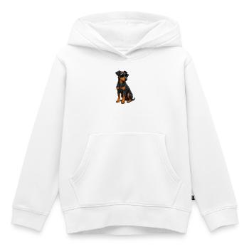 Doberman Lunettes de soleil cool Ami fidèle - Sweat Premium à capuche enfant bio - blanc - Devant - AI Model Kid Female (0cm)