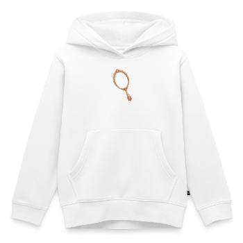 Miroirs à main pour vos propres photos et motifs - Sweat Premium à capuche enfant bio - blanc - Devant - AI Model Kid Female (0cm)