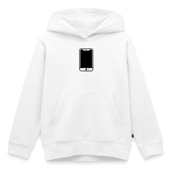 Téléphone portable - Sweat Premium à capuche enfant bio - blanc - Devant - AI Model Kid Female (0cm)