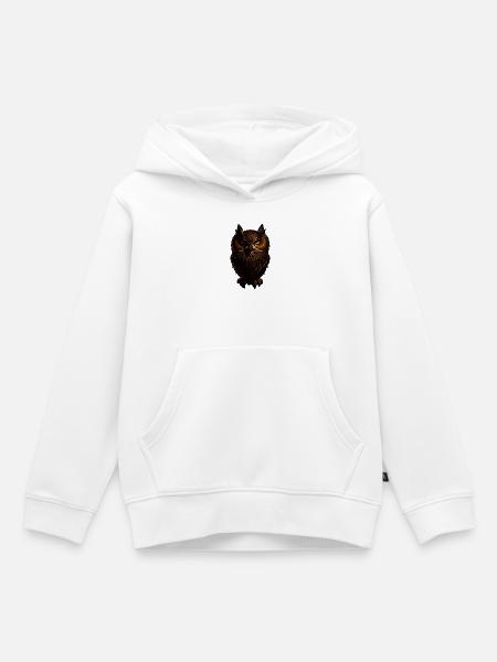 Komische Eule - Kinder Premium Organic Hoodie - Weiß