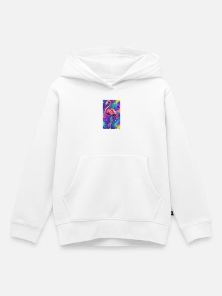 Flamingo - Kinder Premium Organic Hoodie - Weiß