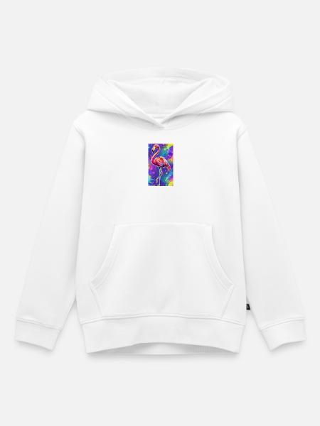Flamingo - Kinder Premium Organic Hoodie - Weiß