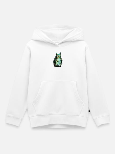 Eulenwald Herbstlicht Silhouette - Kinder Premium Organic Hoodie - Weiß