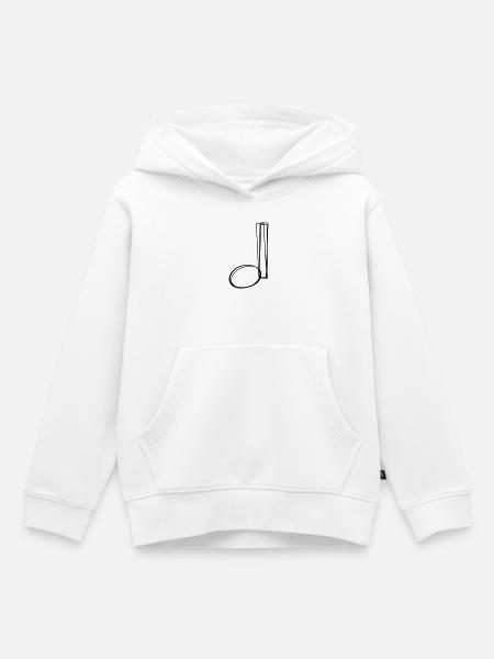 Viertelnote handgezeichnet - Kinder Premium Organic Hoodie - Weiß