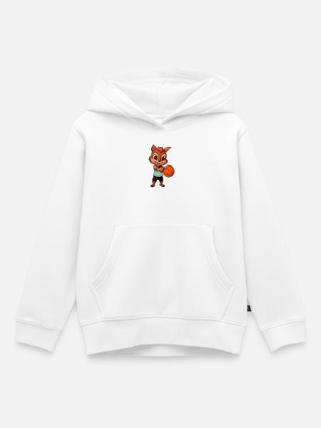 Basketballer Eichhörnchen - Kinder Premium Organic Hoodie - Weiß