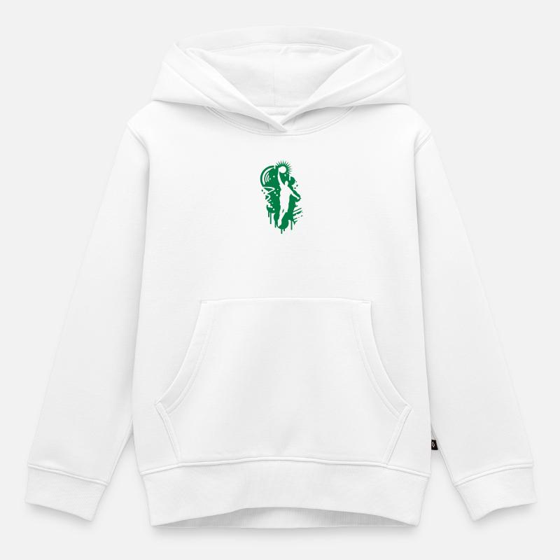 Basketball graffitis - Sweat Premium à capuche enfant bio - blanc