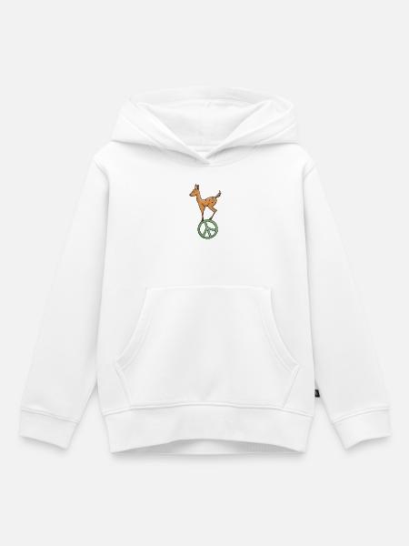 Peace Symbol Rehkitz - Kinder Premium Organic Hoodie - Weiß