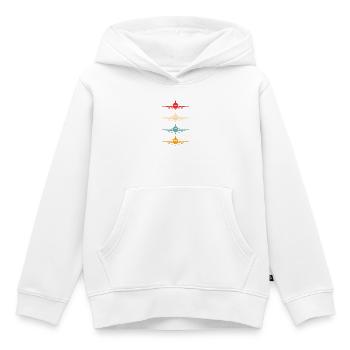 Aviation Avion Volant Compagnie aérienne Pilote d’époque - Sweat Premium à capuche enfant bio - blanc - Devant - AI Model Kid Female (0cm)