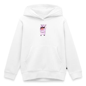 Rires de cochon - Sweat Premium à capuche enfant bio - blanc - Devant - AI Model Kid Female (0cm)