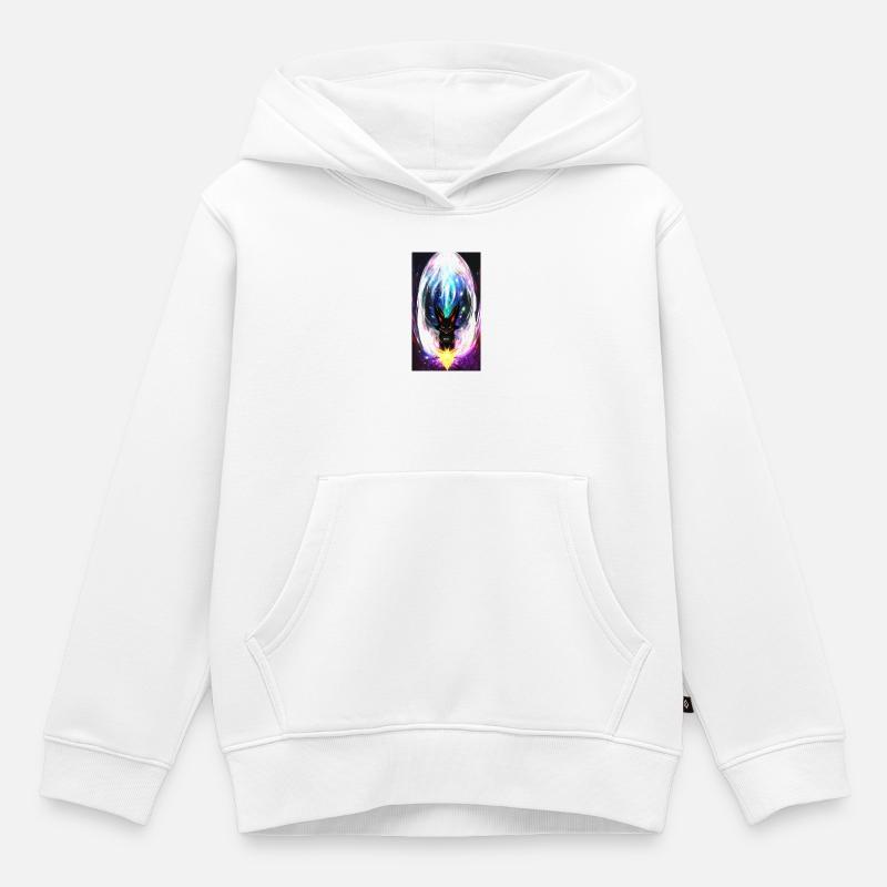 Loup eclair - Sweat Premium à capuche enfant bio - blanc