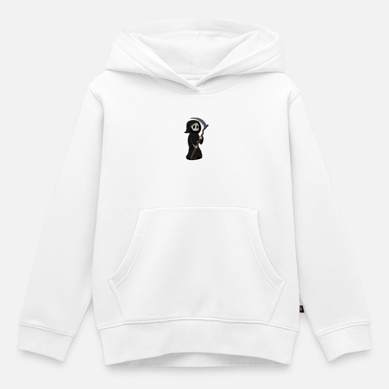 Crâne - Sweat Premium à capuche enfant bio - blanc
