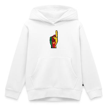 Drapeau du Cameroun numéro 1 - Sweat Premium à capuche enfant bio - blanc - Devant - AI Model Kid Female (0cm)