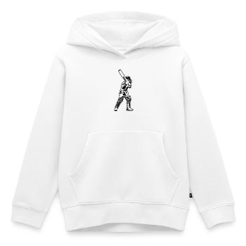 Croquis de cricket - Sweat Premium à capuche enfant bio - blanc - Devant - AI Model Kid Female (0cm)