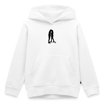 Skateboard Kiss - Kids Premium Organic Hoodie - white - Front - AI Model Kid Female (0cm)