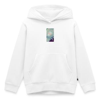 Graphics on the sidewalk with a cross-out - Kids Premium Organic Hoodie - white - Front - AI Model Kid Female (0cm)