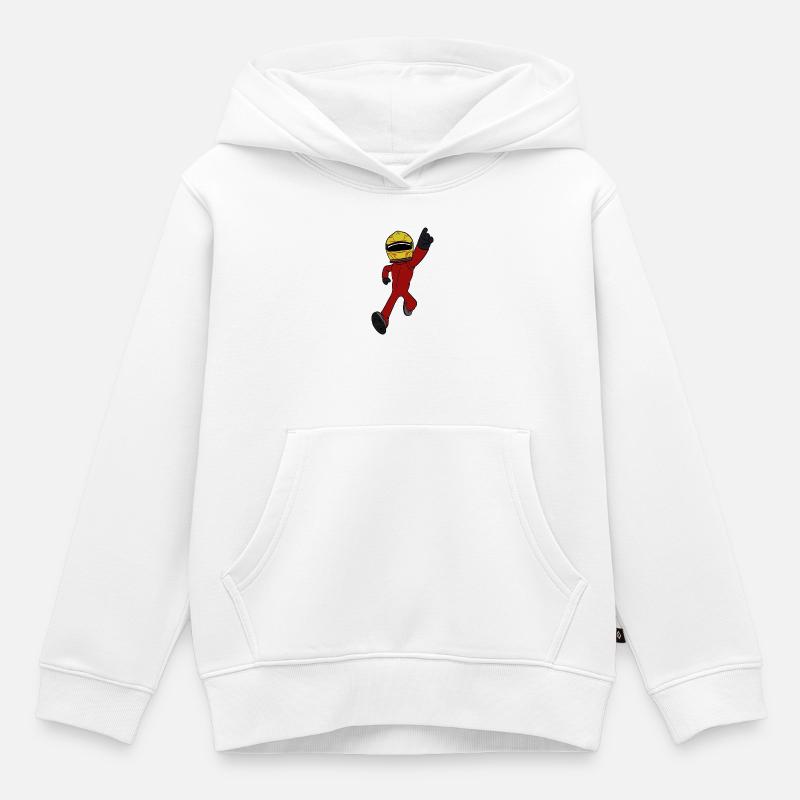 pilote de course - Sweat Premium à capuche enfant bio - blanc