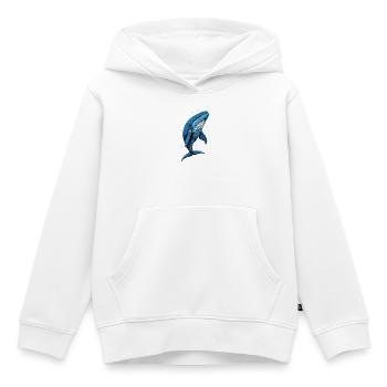 Baleine bleue Baleine Baleines bleues Baleines Chant Baleine Plongeur Baleines Océan - Sweat Premium à capuche enfant bio - blanc - Devant - AI Model Kid Female (0cm)