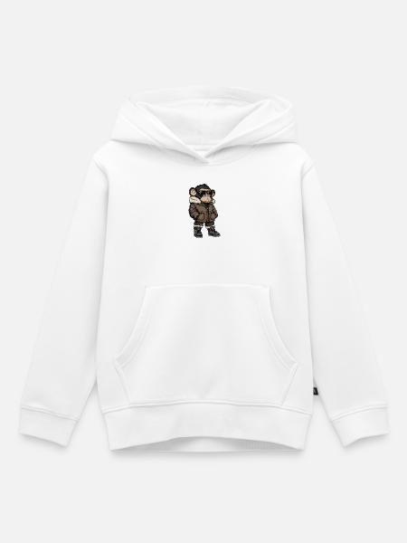 Affe Cool Winter - Kinder Premium Organic Hoodie - Weiß
