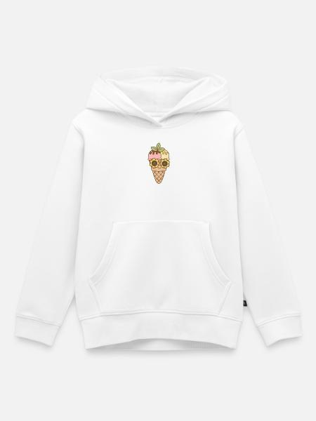 Eis - Kinder Premium Organic Hoodie - Weiß