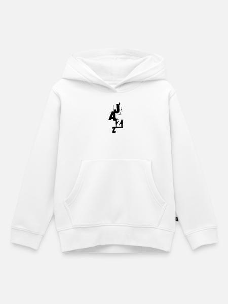 distressed bold jazz music logo - Kinder Premium Organic Hoodie - Weiß