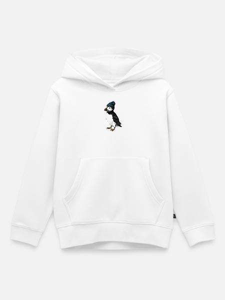 Winter Puffin - Kinder Premium Organic Hoodie - Weiß