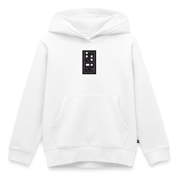 Hardcore – Gestapeltes Blocktypografie-Gitter - Kinder Premium Organic Hoodie - Weiß - Vorne - AI Model Kid Female (0cm)