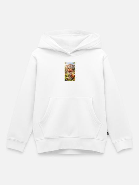 Cartoon Fuchs - Kinder Premium Organic Hoodie - Weiß