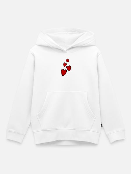 Herzen Symbol - Kinder Premium Organic Hoodie - Weiß