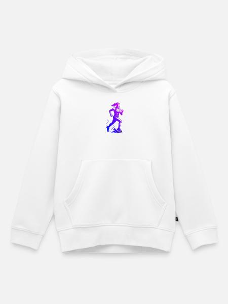 Modernes Running Artwork - Kinder Premium Organic Hoodie - Weiß