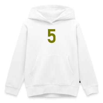 5. JUBILÄUM. 5 JAHRE. 5. JUBILÄUM - Kinder Premium Organic Hoodie - Weiß - Vorne - AI Model Kid Female (0cm)