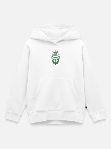 Glück oder Grusel Kobold-Motiv - Kinder Premium Organic Hoodie - Weiß
