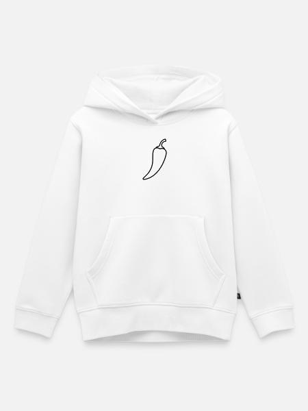 Chili Schote Scharf Umriss - Kinder Premium Organic Hoodie - Weiß
