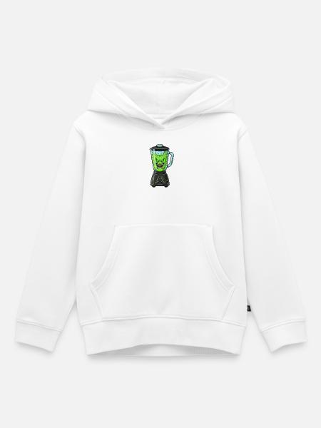 Grüner Slime-Blender mit Monstergesicht - Kinder Premium Organic Hoodie - Weiß